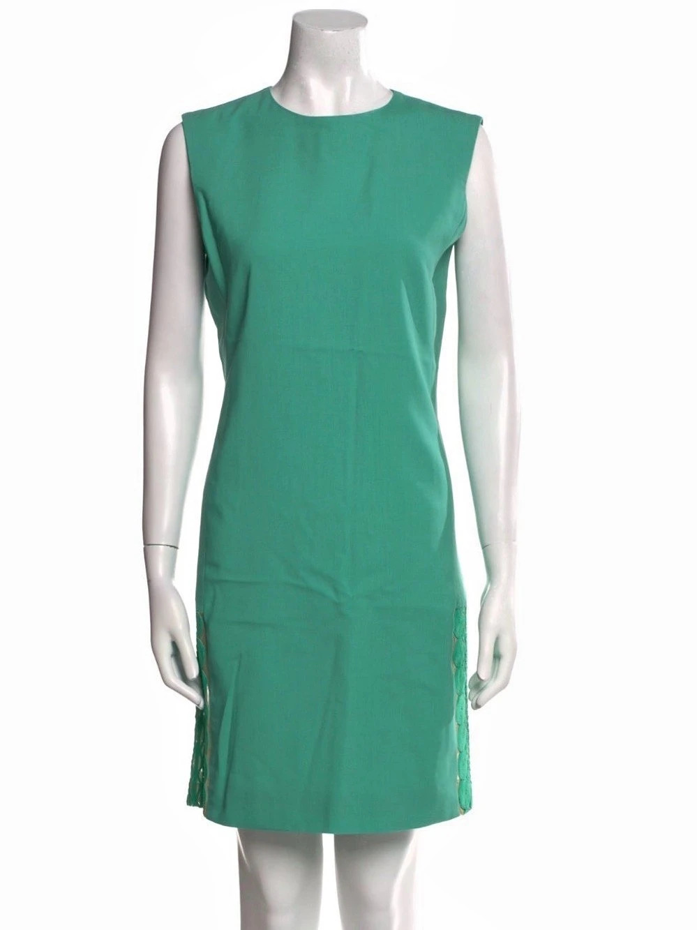 Green Mini Dress with lace detail on the side thigh